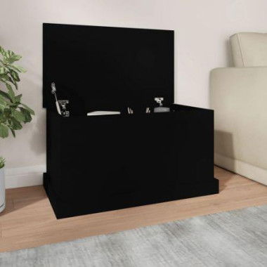 Storage Box Black 70x40x38 Cm Engineered Wood