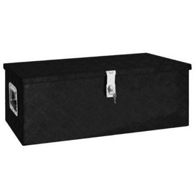 Storage Box Black 80x39x30 Cm Aluminium