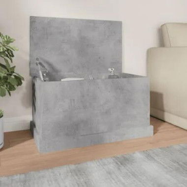 Storage Box Concrete Grey 70x40x38 cm Engineered Wood