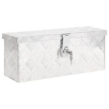 Storage Box Silver 50x15x20.5 Cm Aluminum.
