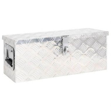 Storage Box Silver 60x23.5x23 Cm Aluminum