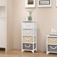 Detailed information about the product Storage Cabinet 4 Drawers Wood