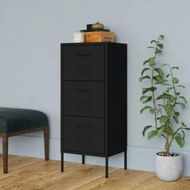 Detailed information about the product Storage Cabinet Black 42.5x35x101.5 cm Steel