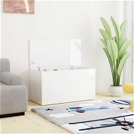 Detailed information about the product Storage Chest High Gloss White 84x42x46 Cm Engineered Wood