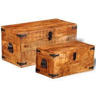 Detailed information about the product Storage Chest Set 2 Pieces Rough Mango Wood