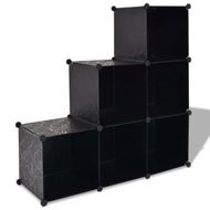 Detailed information about the product Storage Cube Organiser with 6 Compartments Black