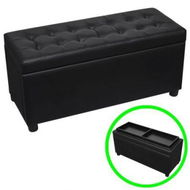 Detailed information about the product Storage Ottoman Artificial Leather Black