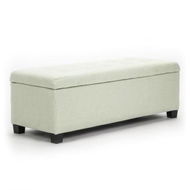 Detailed information about the product Storage Ottoman Stool 102cm Fabric LIGHT GREEN