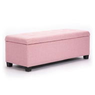 Detailed information about the product Storage Ottoman Stool 102cm Fabric PINK