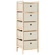 Detailed information about the product Storage Rack with 5 Fabric Baskets Cedar Wood Beige
