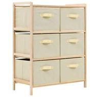 Detailed information about the product Storage Rack with 6 Fabric Baskets Cedar Wood Beige