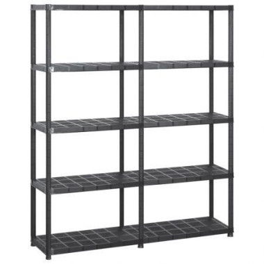 Storage Shelf 5-Tier Black 142x38x170 cm Plastic