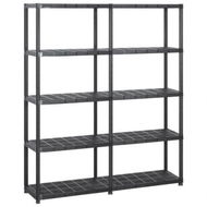 Detailed information about the product Storage Shelf 5-Tier Black 142x38x170 cm Plastic