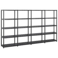 Detailed information about the product Storage Shelf 5-Tier Black 284x38x170 cm Plastic