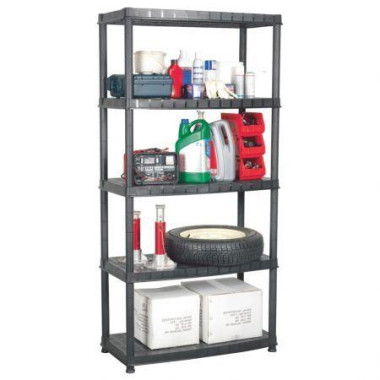 Storage Shelf 5-Tier Black 91.5x45.7x185 Cm Plastic.