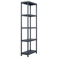 Detailed information about the product Storage Shelf Rack Black 125 Kg 60x30x180 Cm Plastic