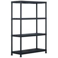 Detailed information about the product Storage Shelf Rack Black 220 kg 90x40x138 cm Plastic