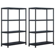 Detailed information about the product Storage Shelf Racks 2 pcs Black 220 kg 90x40x138 cm Plastic