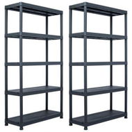 Detailed information about the product Storage Shelf Racks 2 Pcs Black 250 Kg 80x40x180 Cm Plastic