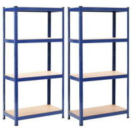 Detailed information about the product Storage Shelves 2 Pcs Blue 80x40x160 Cm Steel And MDF