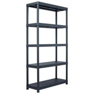 Detailed information about the product Storage Shelving 5-tier Plastic Shelf Rack 180 Cm Height Black