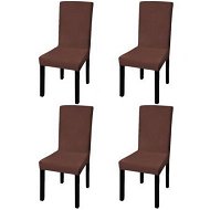 Detailed information about the product Straight Stretchable Chair Cover 4 Pcs Brown