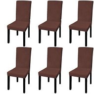 Detailed information about the product Straight Stretchable Chair Cover 6 Pcs Brown