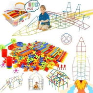 Detailed information about the product Straw Building Kit 600Pcs STEM Sensory Preschool Engineering Learner Connectors Storage Box Indoor Outdoor Teamwork Birthday Gift