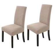 Detailed information about the product Stretch Dining Chair Covers: Set of 2 Khaki Slipcovers for Parsons Chairs