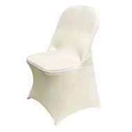 Detailed information about the product Stretch Spandex Folding Chair Covers Universal Fitted Chair Cover Protector (Ivory,10 PCS)