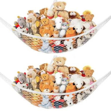Stuffed Animal Net Hammock for Plushie Toys,Stuffed Animal Hammock Corner for Kids Room Decor,Ideas for Organizing Stuffy Collection 2Pack