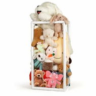 Detailed information about the product Stuffed Animal Zoo Storage Stuffed Animal Holder PVC Plush Storage Organizer Shelf with Elastic Band for Birthday Gift for Nursery Play Room Bedroom (White-Medium)