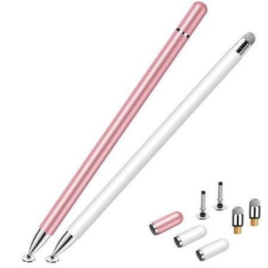 Stylus For IPad (2 Pcs) Magnetic Disc Universal Stylus Pens Touch Screens For Apple/iPhone/iPad Pro/Mini/Air/Android/Microsoft/Surface All Capacitive Touch Screens - White/Rose Gold.