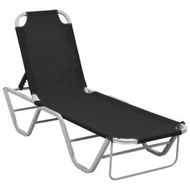 Detailed information about the product Sun Lounger Aluminium And Textilene Black