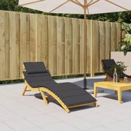 Detailed information about the product Sun Lounger Cushion Black 186x58x3cm Oxford Fabric