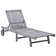 Detailed information about the product Sun Lounger Solid Acacia Wood