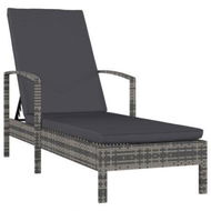 Detailed information about the product Sun Lounger With Armrests Poly Rattan Grey