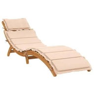 Detailed information about the product Sun Lounger with Cushion Beige Solid Wood Acacia