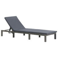 Detailed information about the product Sun Lounger With Cushion Poly Rattan Anthracite