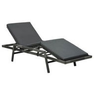 Detailed information about the product Sun Lounger With Cushion Poly Rattan Grey