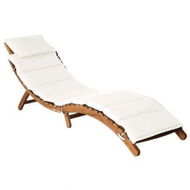 Detailed information about the product Sun Lounger With Cushion Solid Acacia Wood Cream