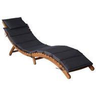 Detailed information about the product Sun Lounger With Cushion Solid Acacia Wood Dark Grey