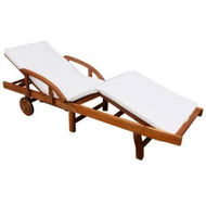 Detailed information about the product Sun Lounger With Cushion Solid Acacia Wood