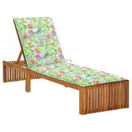 Detailed information about the product Sun Lounger with Cushion Solid Acacia Wood