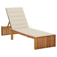 Detailed information about the product Sun Lounger with Cushion Solid Acacia Wood