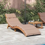 Detailed information about the product Sun Lounger with Cushion Taupe Solid Wood Acacia