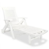 Detailed information about the product Sun Lounger With Footrest Plastic White