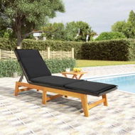 Detailed information about the product Sun Lounger With Table Poly Rattan And Solid Wood Acacia