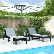 Detailed information about the product Sun Loungers 2 pcs Black 199.5x60x74 cm Solid Wood Pine