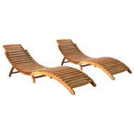 Detailed information about the product Sun Loungers 2 pcs Solid Wood Acacia